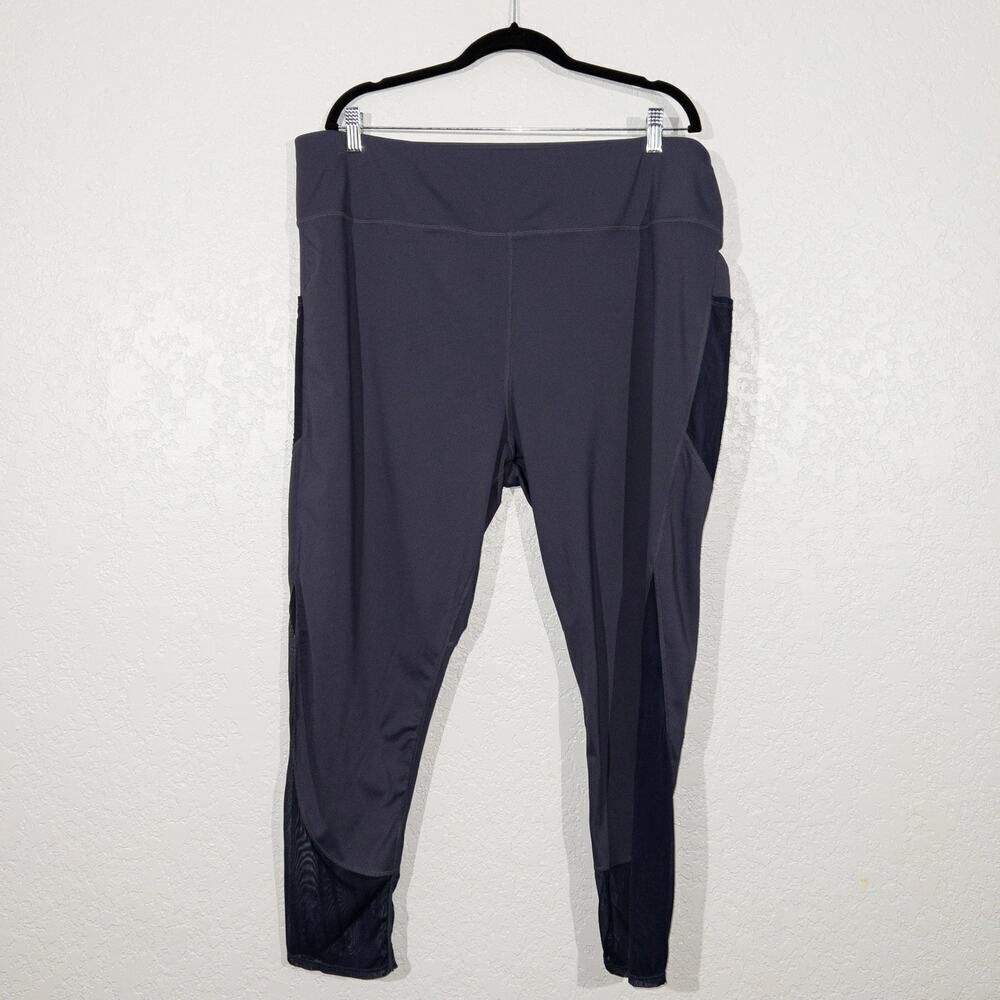 New WalkPop Navy Ava Mesh Insert Leggings Size 4X
